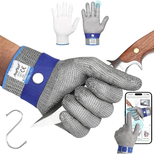 Guante de Acero Inoxidable Anticorte – ¡Protección Máxima en Cada Corte!